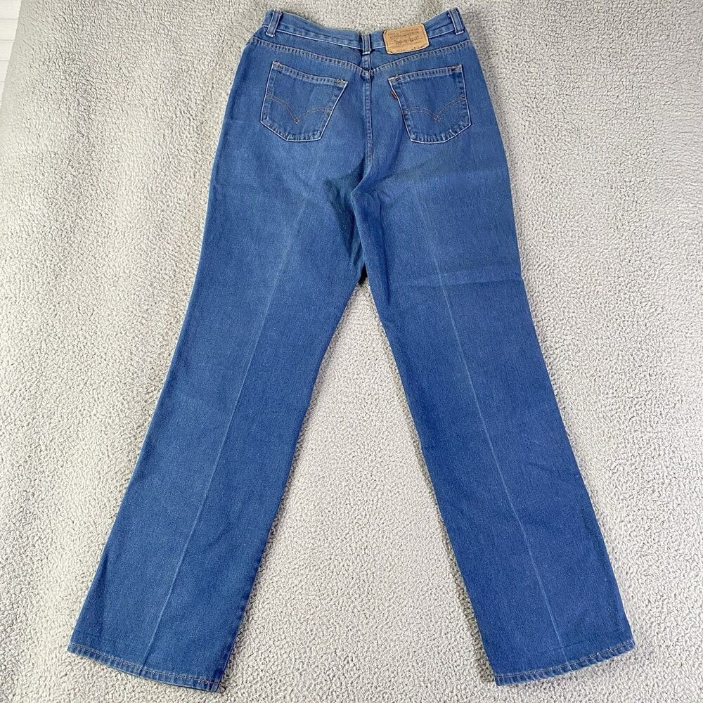Vintage Levis Jeans Women 31x34 Blue Orange Tab 25414 2516 Straight USA (Tag 33)